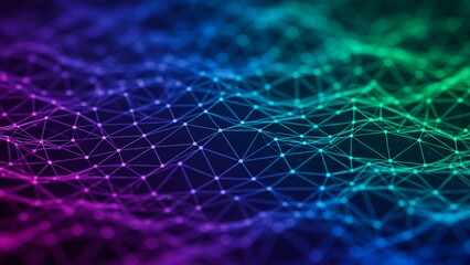 Fototapete - Theoretical foundation in technology and science. An interconnected structure featuring lines and geometric shapes