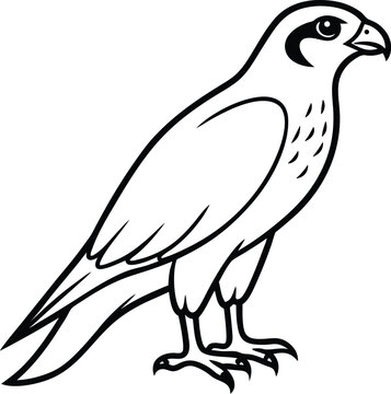 A falcon calligraphy line art silhouette