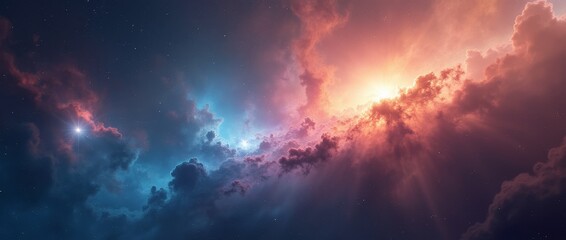 Wall Mural - stunning beautiful outer space background. sci-fi cosmic wallpaper.
