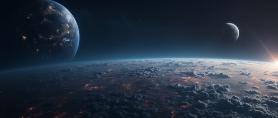 Wall Mural - stunning beautiful outer space background. sci-fi cosmic wallpaper.