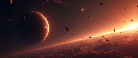 Wall Mural - stunning beautiful outer space background. sci-fi cosmic wallpaper.