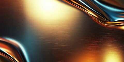 Poster - Metallic Waves with Color Variations Showcasing Elegant and Dynamic Textures in Warm and Cool Tones