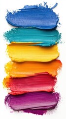 Poster - Vibrant horizontal bands of paint exhibit a spectrum of colors, highlighting artistic creativity and abstract expression in a cohesive design