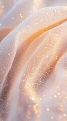 Poster - Soft white waves create a serene atmosphere, enhanced by shimmering sparkles that add elegance and depth to the composition