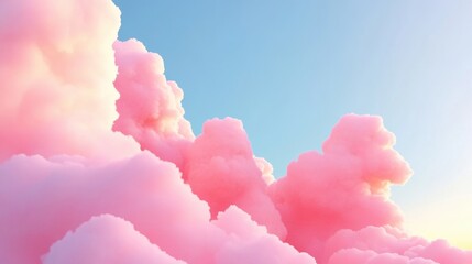 Wall Mural - soft pink clouds stretch across the sky during sunset, casting a dreamy ambiance that captivates onl