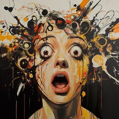 Wall Mural - Surreal Shock: A Canvas of Intense Emotion