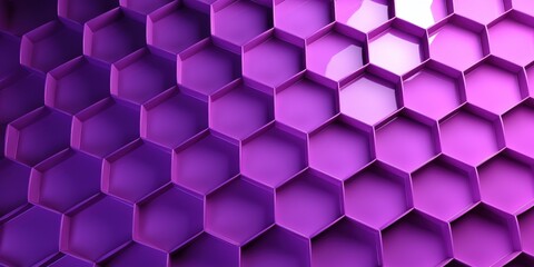Poster - Mesmerizing Purple Honeycomb Pattern in 2D Style with Light Reflections and Modern Aesthetic for Creative Projects and Designs