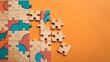 © khafid - A puzzle with missing pieces on orange background representing problem solving for business