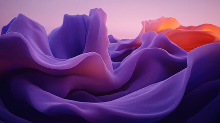 Poster - Close up of purple fabric with soft light in background creating texture and depth