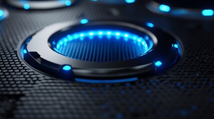 3D render abstract futuristic background with blue dark color