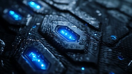 3d render abstract futuristic background with blue dark color