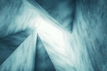 Poster - Geometric Architecture with Light and Texture in Modern Interior Design Space