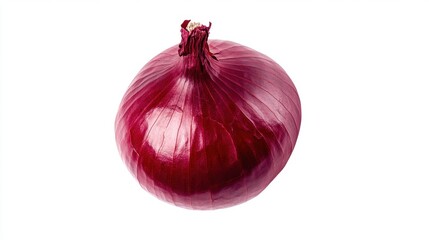 Wall Mural - Fresh Red Onion on White Background for Culinary and Cooking Use