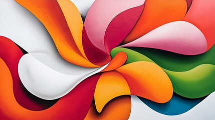 Poster - Abstract Swirling Colors in Clean White Background Design Art