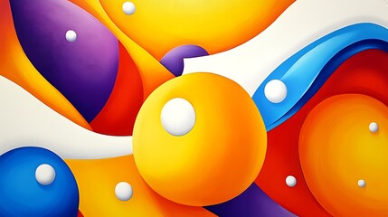 Poster - Vibrant Abstract Art with Colorful Shapes and Fluid Lines