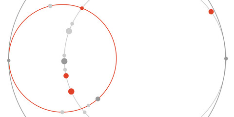 Aufkleber - Circular lines with dots/ Dynamic circular paths with scattered red dots, symbolizing energy and creativity. Suitable for advertising, branding, or creative marketing campaigns.