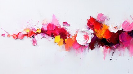 Poster - Vibrant Abstract Painting with Dynamic Color Splash and Fluid Brushstrokes