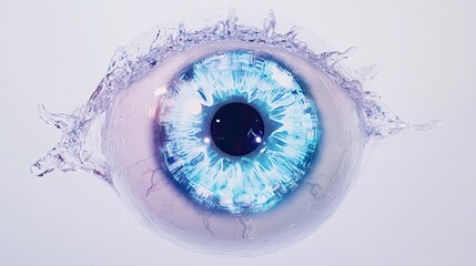Poster - A digital eye splashing through water