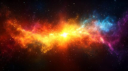 cosmic symphony: a breathtaking cosmic nebula bursts with vibrant colors, its swirling clouds of gas