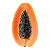 Fresh organic papaya fruit slice healthy food transparent background juicy png