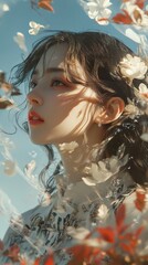 Poster - Dreamy Girl in a Floral Garden: A Stunning Portrait