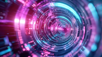 Poster - Captivating Spiral of Luminous Energy in Vibrant Spectrum of Hues