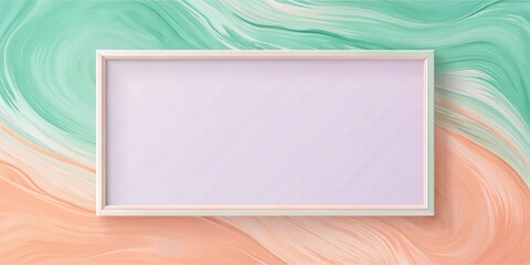 Wall Mural - Elegant pastel frame on a swirling abstract background, perfect for showcasing your design or text.