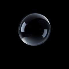 Poster - Single soap bubble on black background