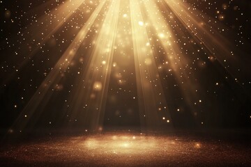 Wall Mural - Golden rays of light shining background lighting glowing