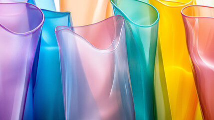 Poster - Group of colorful vases in various shapes and sizes on display
