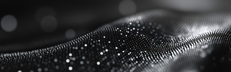 Poster - Muted gray and charcoal bokeh dots shimmer softly, creating an elegant visual effect that enhances any artistic setting or display