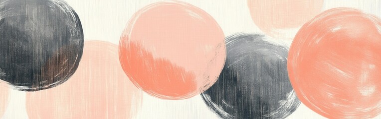 Poster - overlapping circles in soft pastel colors create a calming and artistic effect on textured backgroun
