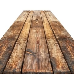 Poster - Wooden table top made of planks creating a textured surface