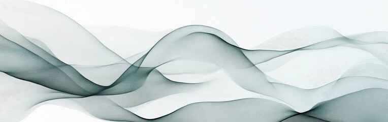 Poster - flowing lines of minimalist pencil strokes create a serene and abstract composition on a light backg
