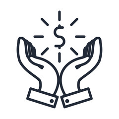 Poster - hand money symbol icon line