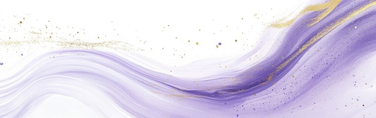 Poster - Abstract swirl featuring delicate shades of purple against a soft white backdrop with scattered artistic elements