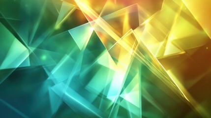 Poster - Complex abstract design featuring sharp translucent shapes in dynamic colors