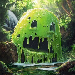 Poster - Enchanted Forest Slime Creature: A Digital Fantasy Painting