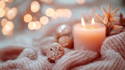 Aufkleber - Warm candlelight and festive decor create a cozy atmosphere during the holiday season