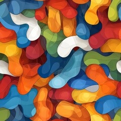 Poster - Vibrant Colorful Organic Shapes Background Abstract Design for Artistic and Modern Aesthetic Appeal