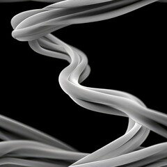 Poster - Abstract Arrangement of White Wires on a Black Background for Creative and Artistic Visuals