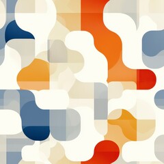 Poster - Abstract geometric shapes in warm and cool tones create a vibrant modern art composition for creative use