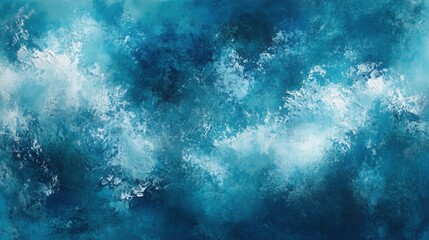 Poster - Textured deep turquoise background with dynamic patterns and varying shades evoking a serene underwater atmosphere