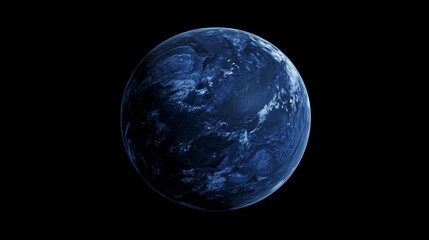 Wall Mural - a dark blue planet. the background is black.