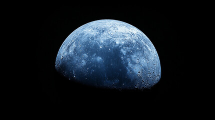 Wall Mural - a dark blue planet. the background is black.