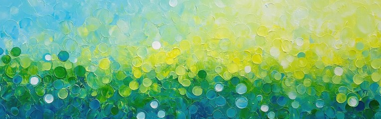 Poster - Bright refreshing gradient in lime green creates a tranquil atmosphere in an abstract landscape setting