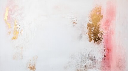 Poster - Soft white canvas with subtle coral and gold textures enhancing minimalist artistry in contemporary design