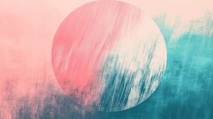 Aufkleber - Elegant circle design showcasing soft pencil strokes with a calming transition from pink to teal