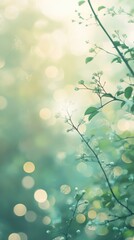 Aufkleber - Soft bokeh gradients in mint green and lemon yellow create a fresh, spring-inspired atmosphere in a serene outdoor setting