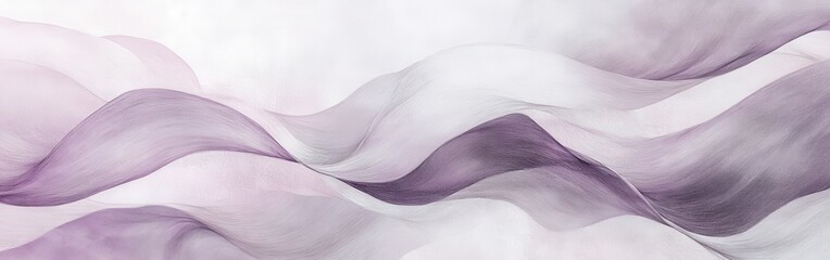 Poster - Elegant backdrop of repeating wave patterns in muted gray and lavender tones enhances visual texture and harmony